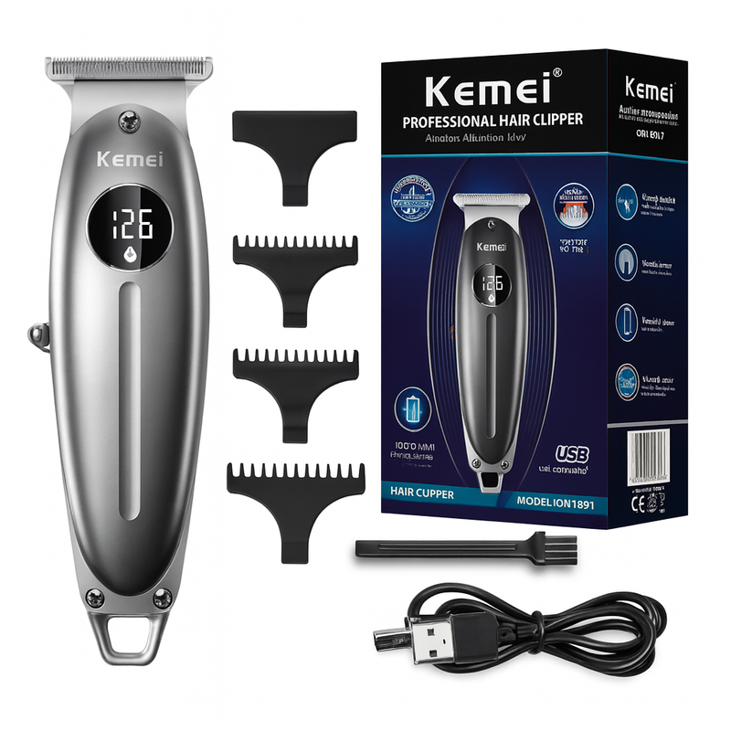 CORTADORA PATILLERA TRIMMER RECARGABLE USB KEMEI MODELO KM-1948 DIGITAL