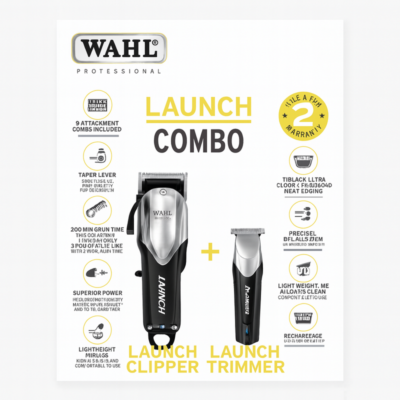 COMBO WAHL LAUNCH CORTADORA LAUNCH + TRIMMER LAUNCH INALAMBRICA