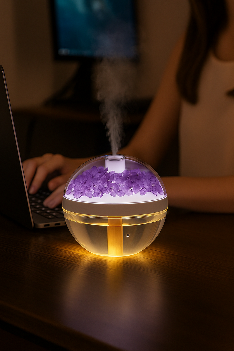 DIFUSOR/ HUMIFICADOR DE AIRE, CON FLOR ETERNA