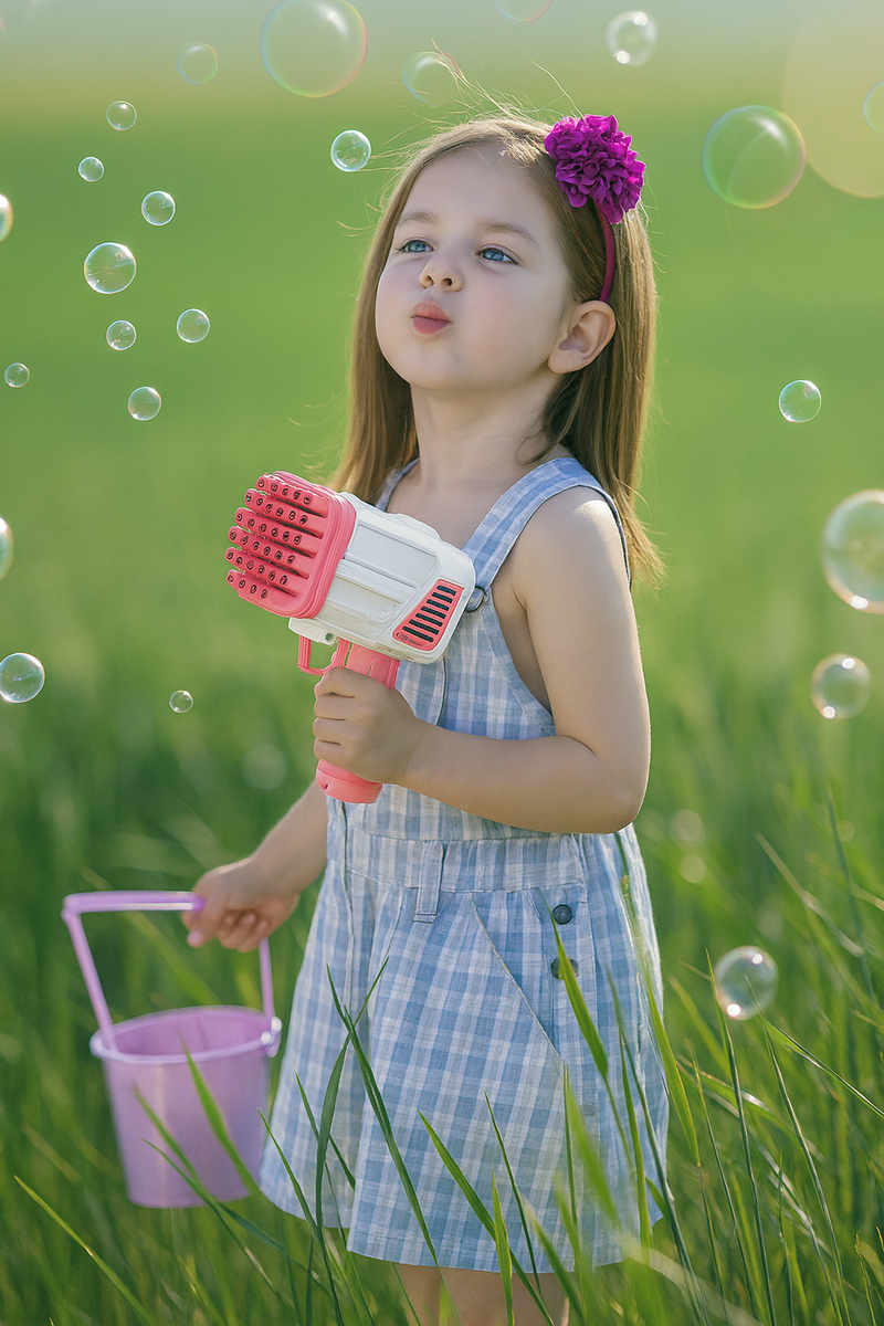 🌈 Pistola Automática de Burbujas – ¡Diversión Explosiva con 32 Burbujeros!