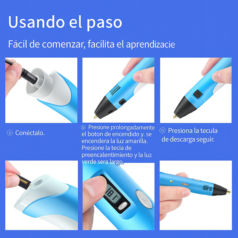 ✏️ Bolígrafo de Impresión 3D con Pantalla LED – ¡Dibuja en el aire y crea sin límites!