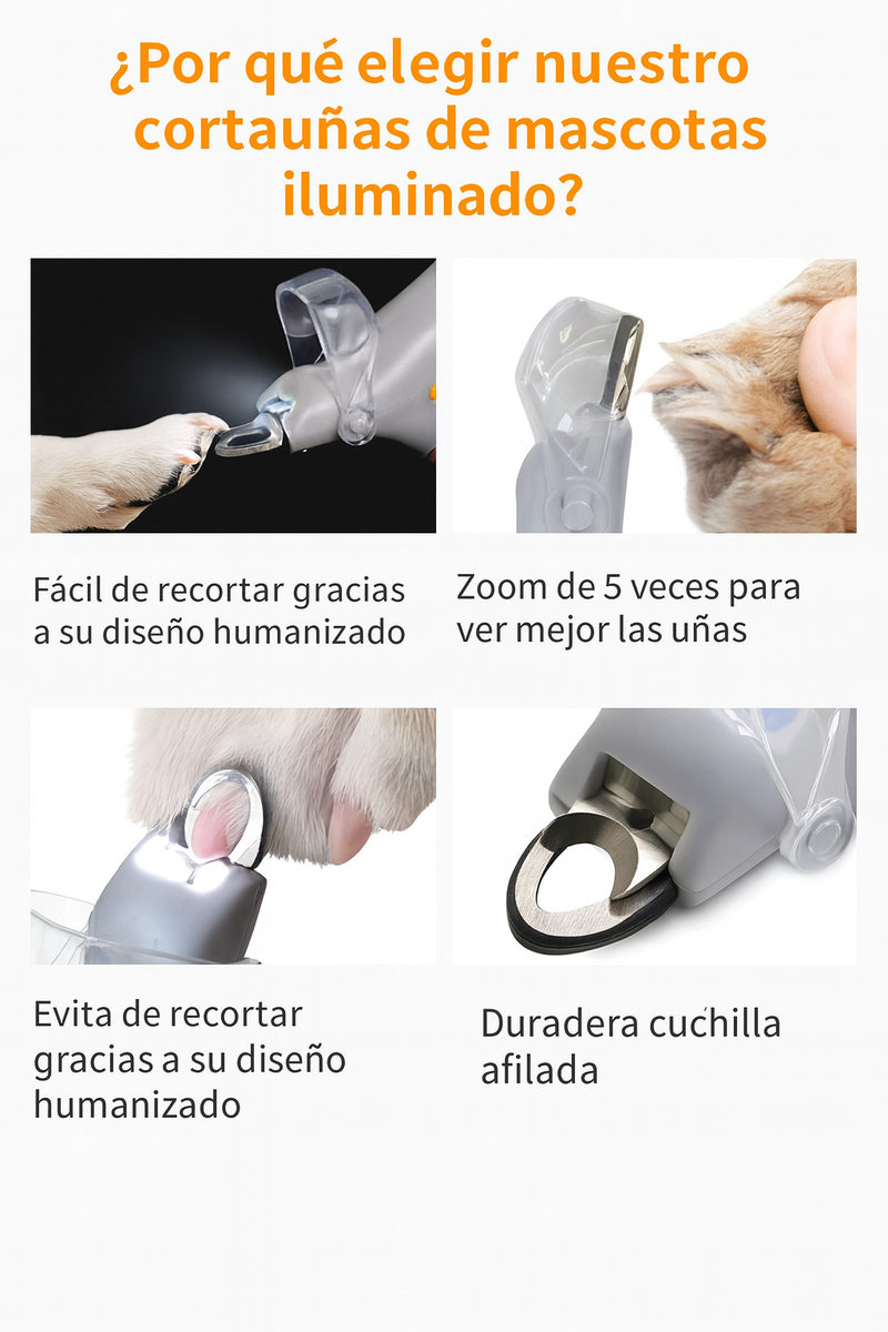 ALICATE SEGURO PARA ANIMALES CON LUZ LED