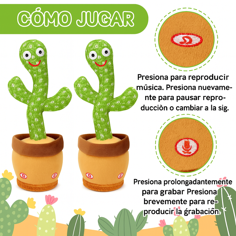 JUGUETE DE CACTUS QUE CANTA BAILANDO, ALIVIO DE ESTRÉS