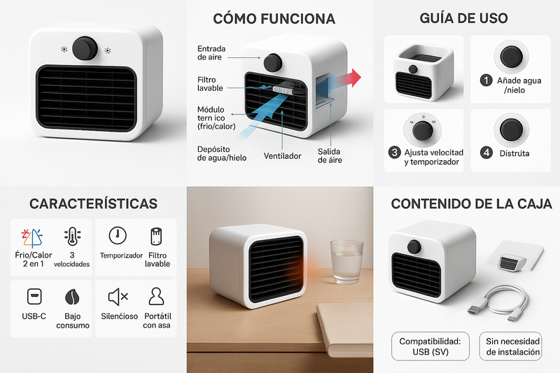 MINI AIRE ACONDICIONADO MOVIL FRIO/CALOR