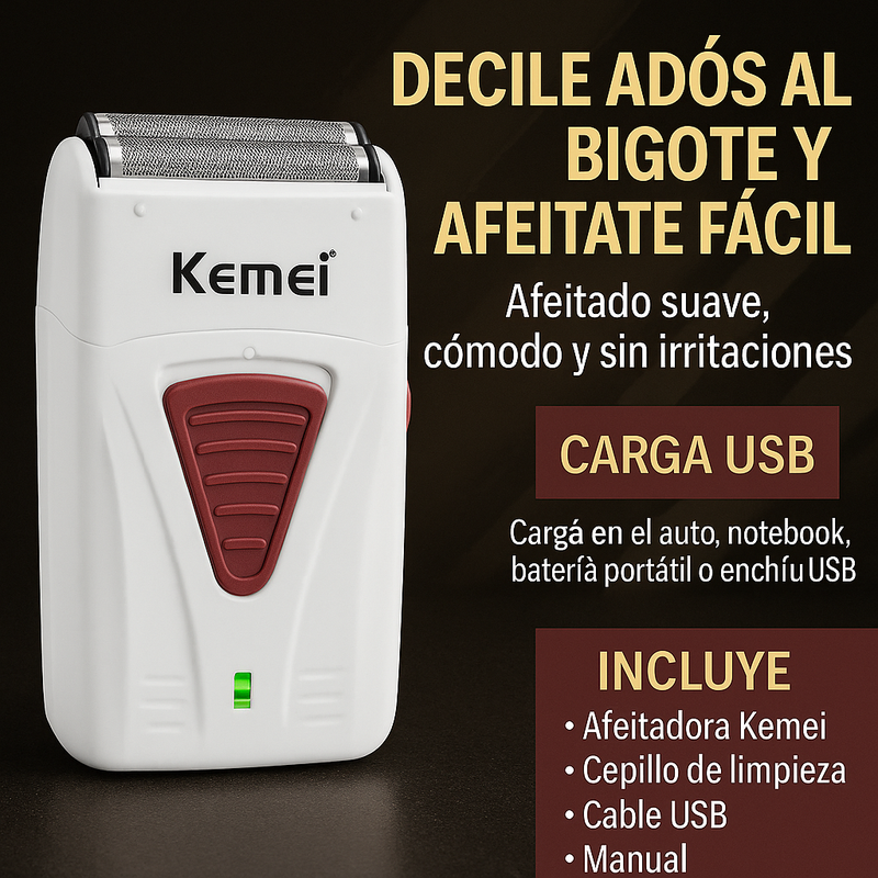 AFEITADORA SHAVER INALÁMBRICA KM-3382